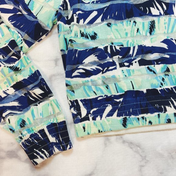 Kenzo Blue Floral Stripe Lightweight Sweater (M) NWT - Picture 8 of 10